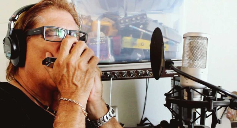 Jimmy Z on the harmonica