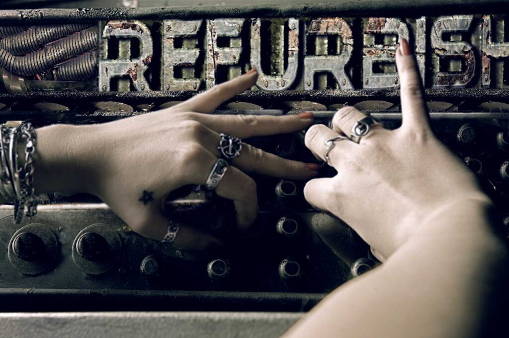 Linda tweaking the Refurbished amp